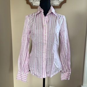 Carolina Herrera Womens  Striped Button Down, White